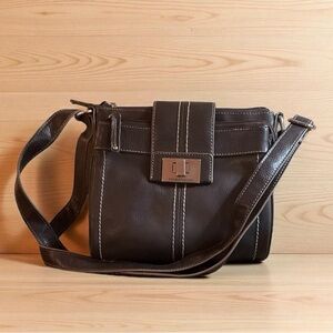 Tignanello Vintage Leather Brown Crossbody Bag